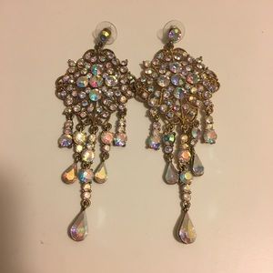 Gold Statement Crystal Earrings